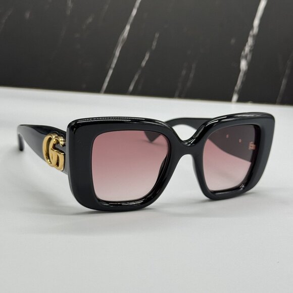 NEW GUCCI SUNGLASSES BLACK BROWN WOMEN EYEWEAR GUCCI GG1975S 001 - Picture 5 of 12
